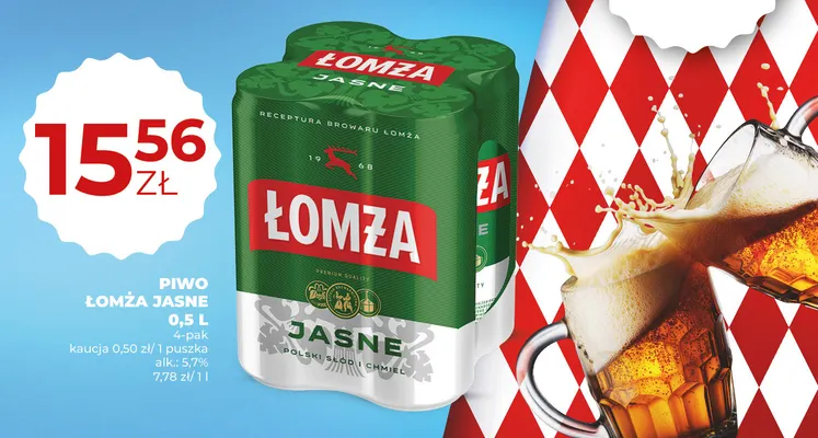 Piwo Łomża 4-pak promocja w Duży Ben