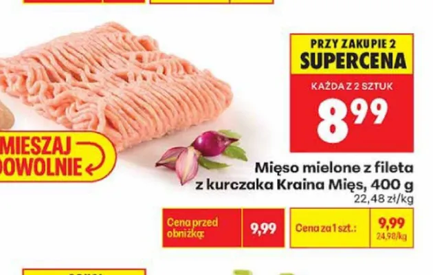 Mięso mielone z fileta z kurczaka Kraina Mięs promocja w Biedronka
