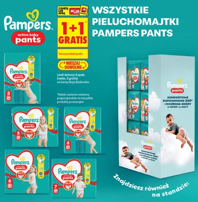 Pieluchomajtki Pampers Active Baby Pants rozmiar 7 promocja w Biedronka