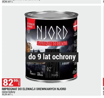 Impregnat do elewacji drewnianych Njord promocja w Merkury Market