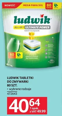 Tabletki do zmywarki Ludwik Ultimate Power 80 szt. promocja w Selgros