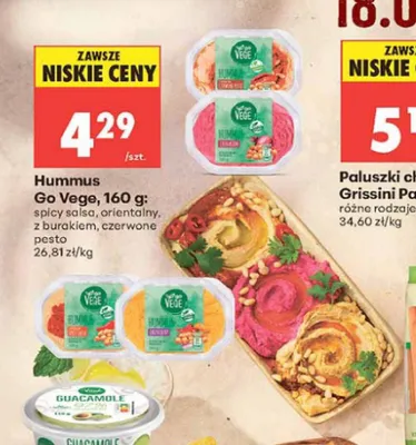 Hummus czerwone pesto Go Vege promocja w Biedronka