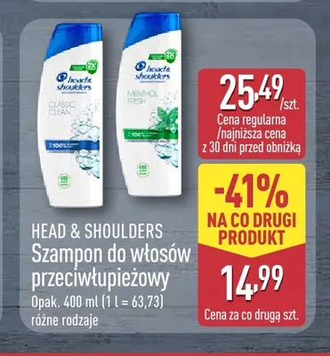 Szampon do włosów przeciwłupieżowy Head & Shoulders promocja w Aldi