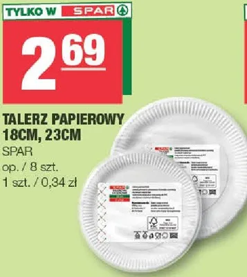 Talerz papierowy 18cm, 23cm promocja w SPAR