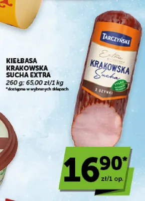 Kiełbasa krakowska sucha Extra Tarczyński promocja w Groszek