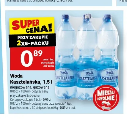 Woda gazowana Kasztelańska promocja w Twój Market