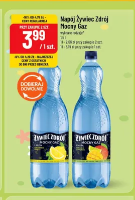 Napój Żywiec Zdrój Mocny Gaz z nutą mango i limonki promocja w POLOmarket