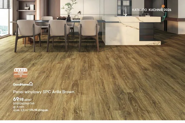Panel winylowy SPC Arilla Brown gr. 4mm promocja w Castorama