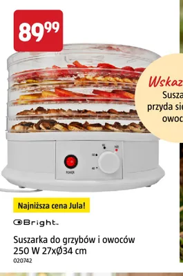 Suszarka do grzybów i owoców Bright promocja w Jula