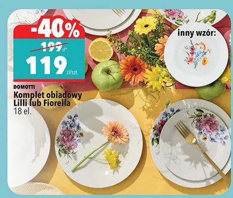 Komplet obiadowy Fiorella, 18 el. promocja w Biedronka