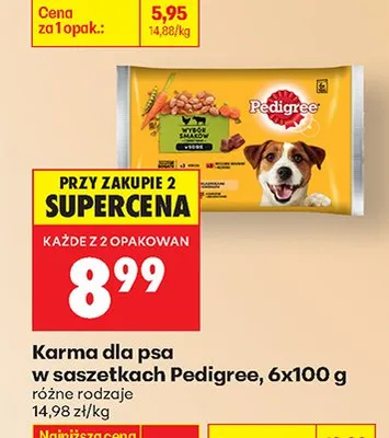 Karma dla psa w saszetkach różne rodzaje promocja w Biedronka