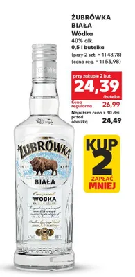 Wódka Żubrówka Biała promocja w Kaufland