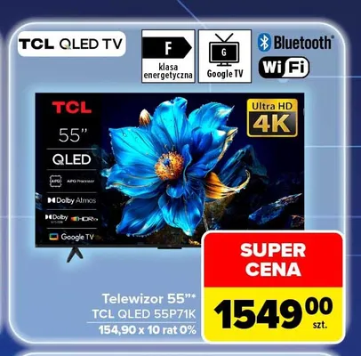 Telewizor 55" Tcl Qled promocja w Carrefour