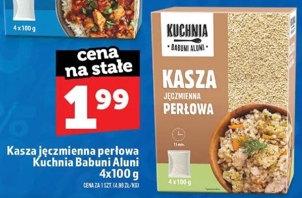 Kasza jęczmienna perłowa Kuchnia Babuni Aluni 4-pak 100g promocja w TOPAZ