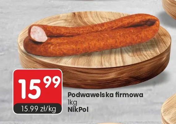 Kiełbasa podwawelska firmowa NikPol promocja w Market Point