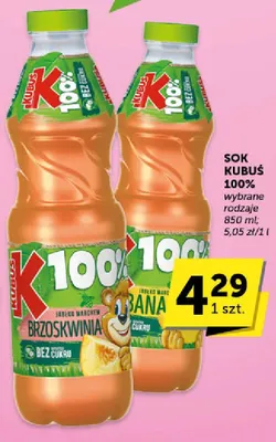 Sok Kubuś 100% wybrane rodzaje promocja w Groszek