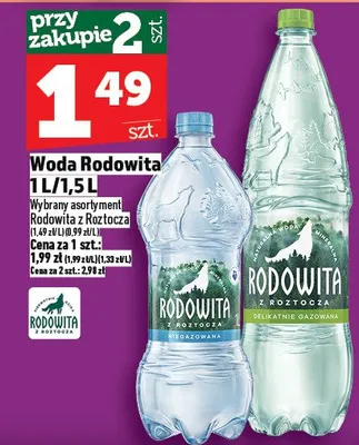 Woda Rodowita niegazowana promocja w TOPAZ