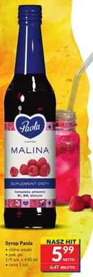Syrop Paola o smaku malina promocja w Makro