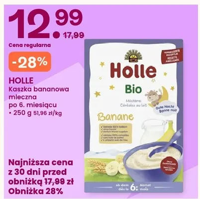 Kaszka bananowa mleczna po 6. miesiącu Holle promocja w Frisco