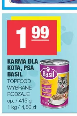 Karma dla kota Basil promocja w SPAR