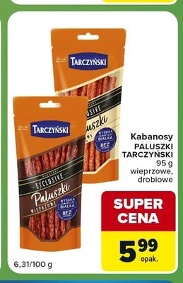 Kabanosy Paluszki wieprzowe Tarczyński promocja w Carrefour Express