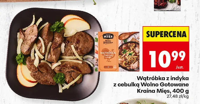 Wątróbka z indyka z cebulką Wolno Gotowane Kraina Mięs promocja w Biedronka