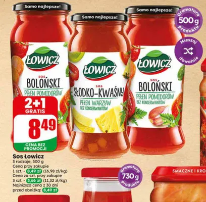 Sos Boloński bez konserwantów Łowicz promocja w Dino