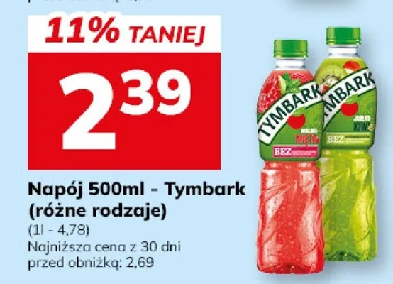 Napój Tymbark (różne rodzaje) promocja w Hitpol