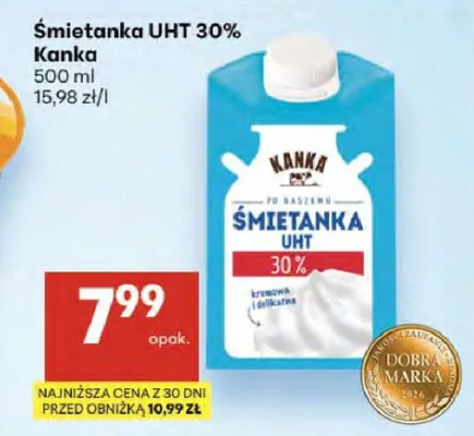 Śmietanka UHT 30% Kanka promocja w Delikatesy Centrum