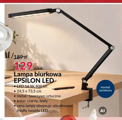 Lampa biurkowa Epsilon LED promocja w Salony Agata