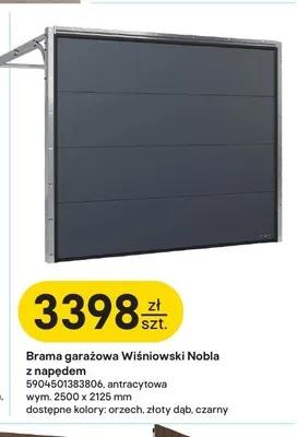 Brama garażowa z napędem Wiśniowski Nobla promocja w Castorama