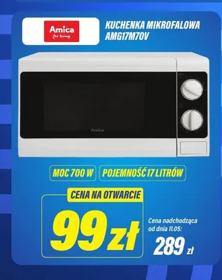Kuchenka mikrofalowa Amica AMG17M70V 700W 17l promocja w RTV EURO AGD