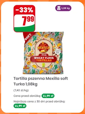 Tortilla pszenna Mexilla soft Turka promocja w Dino