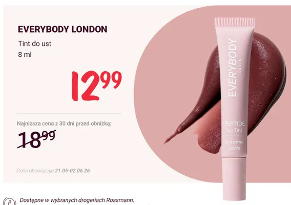 Tint do ust EVERYBODY LONDON promocja w Rossmann