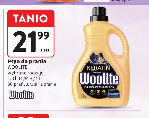 Płyn do prania Woolite Keratin Therapy Darks Denim Black promocja w Intermarche