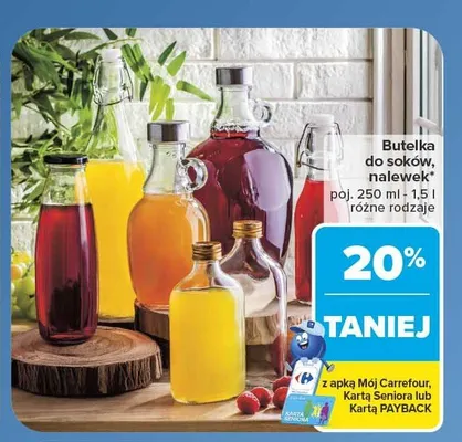 Butelka do soków i nalewek promocja w Carrefour