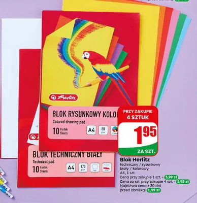 Blok Herlitz rysunkowy kolorowy A4 promocja w Dino