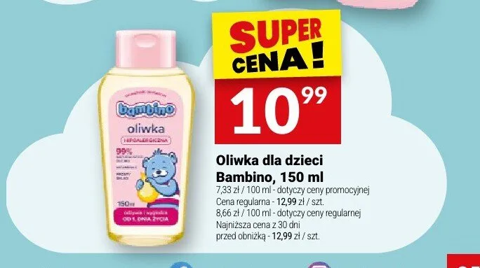 Oliwka dla dzieci Bambino promocja w Twój Market