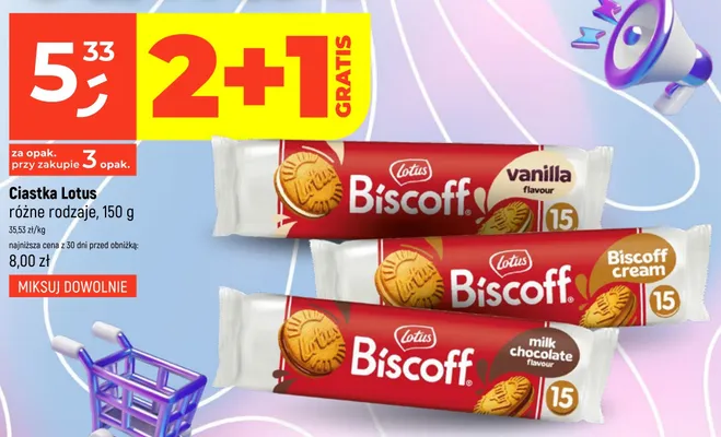 Ciastka Lotus Biscoff milk chocolate flavour promocja w Dealz