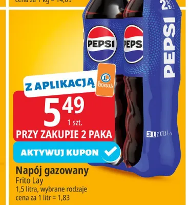 Napój gazowany Pepsi 2-pak promocja w Leclerc