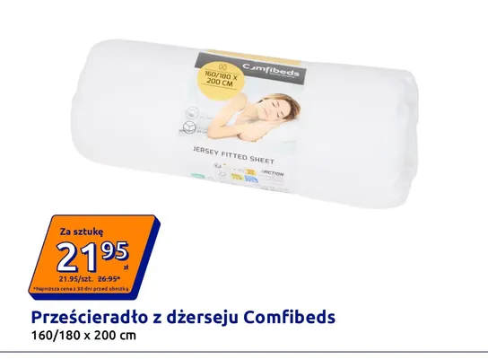 Prześcieradło z dżerseju Comfibeds 160/180x200 cm promocja w Action