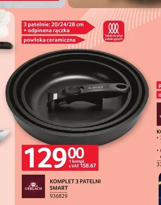 Komplet 3 patelni Gerlach Smart promocja w Selgros