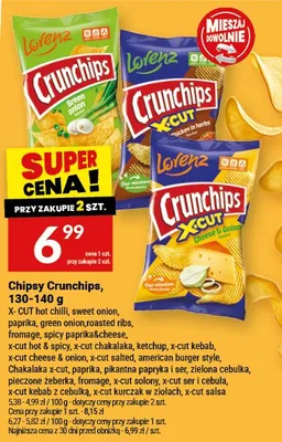 Chipsy Crunchips X-CUT green onion Lorenz promocja w Twój Market