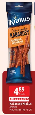 Kabanosy drobiowo-wieprzowe Krakus promocja w Leclerc