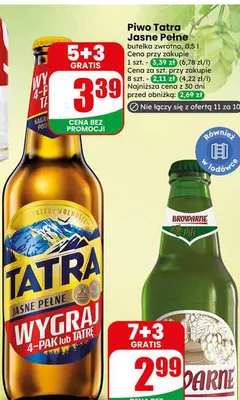 Piwo Tatra Jasne Pełne promocja w Dino