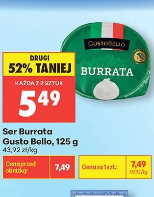 Ser Burrata Gusto Bello promocja w Biedronka