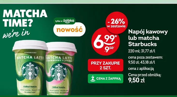 Napój kawowy Starbucks promocja w Żabka