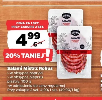Salami w obsypce papryki Mistrz Rohus plastry promocja w Netto