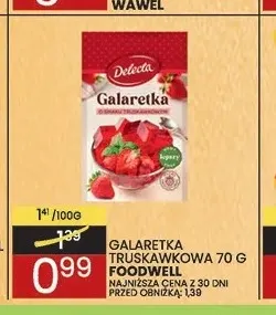 Galaretka truskawkowa Delecta promocja w Wafelek