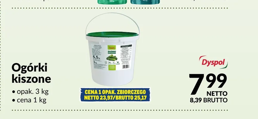 Ogórki kiszone Dyspol promocja w Makro
